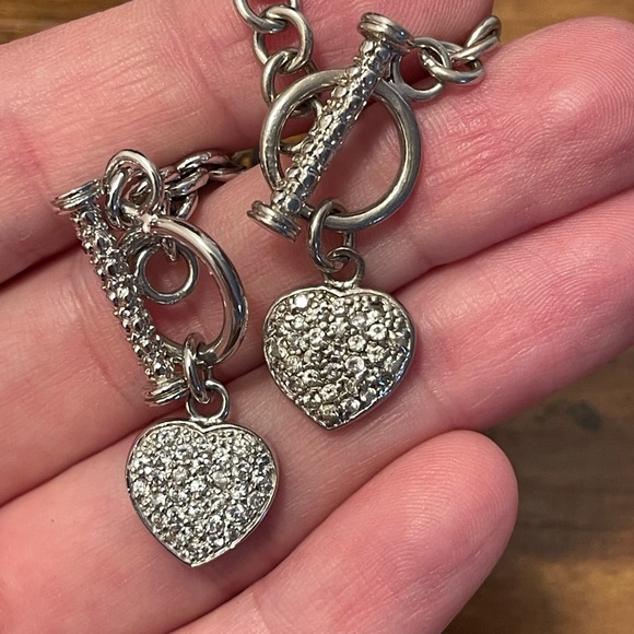 Rhodium plated silver necklace and bracelet set CZ sold as is - Picture 4 of 5